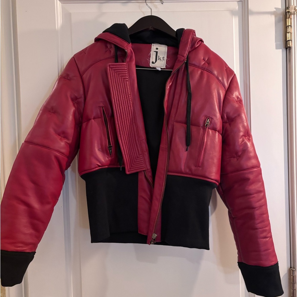 Red and Black Jkt NYC Hooded Jacket